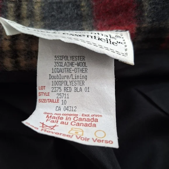 Wardrobe Essentials Vintage wool plaid skirt tartan skirt Size 10 Made In Canada - Picture 5 of 10